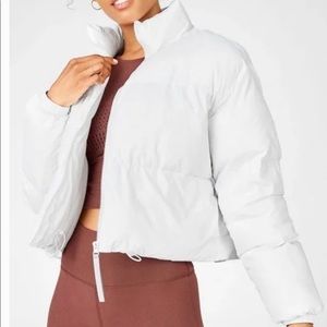 Fabletics White Wander Cropped Puffer Jacket